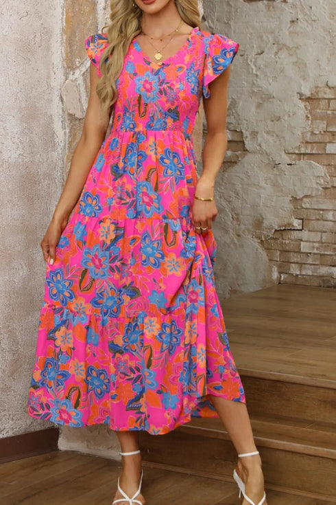 boho-floral-v-neck-ruffle-tiered-dress OhSoStyled at Sophia's Style-9