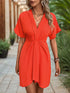perfee-ruched-high-low-short-sleeve-dress-Sophia's Style-3