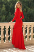 square-neck-long-sleeve-dress Sophia's Trends - Sophia's Style-Red-M