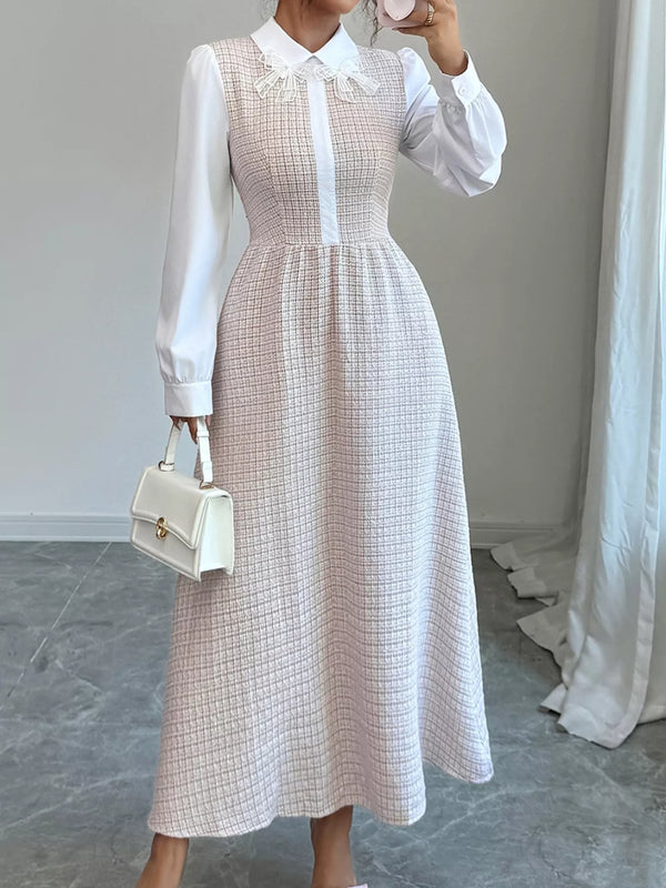 tweed-long-sleeve-a-line-midi-dress-OhSoStyled-Sophia's-Style-1