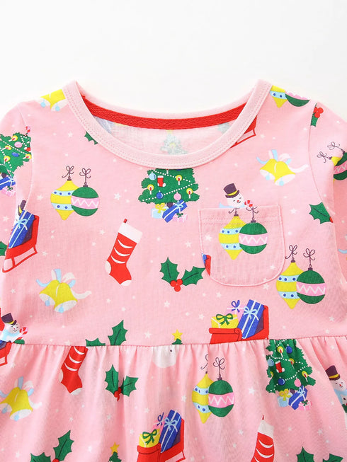 childrens-christmas-print-long-sleeve-casual-dress-ohso-kids-sophias-style-3