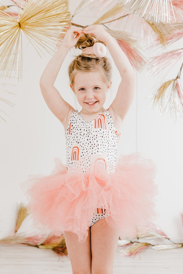 peach-rainbow-tank-tutu-leotard Mila & Rose - Sophia's Style-Peach Rainbow Tank Tutu Leotard-6-12M--1