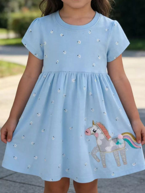 childrens-floral-unicorn-round-neck-dress-ohso-kids-sophias-style-2