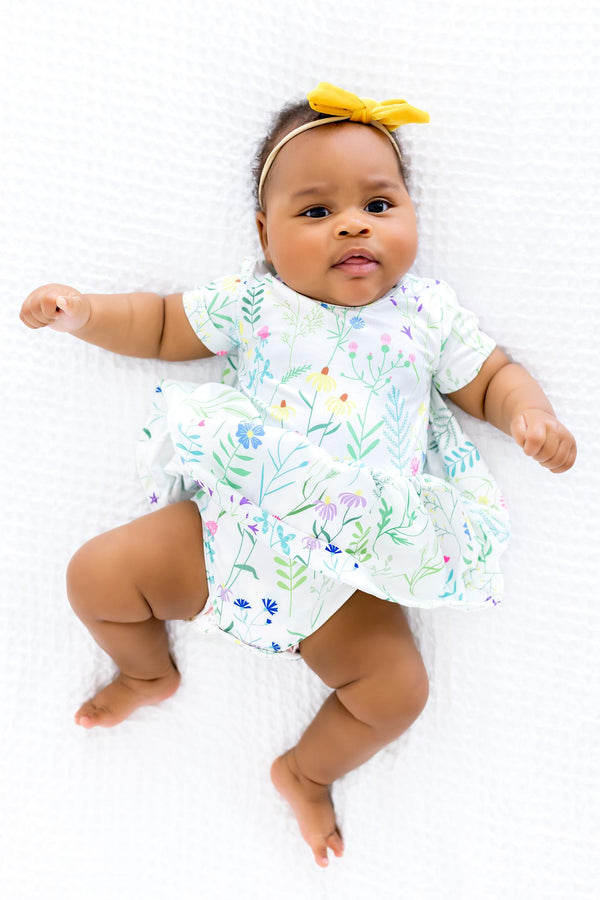 spring-dandelion-floral-s-s-twirl-bodysuit Mila & Rose - Sophia's StyleTwirl Bodysuit-1
