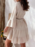button-detail-notched-long-sleeve-dress OhSoStyled - Sophia's Style in White-2