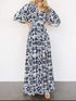slit-printed-v-neck-half-sleeve-dress OhSoStyled - Sophia's Style in Dark Blue-3