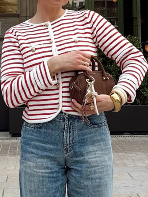 striped-knit-button-up-cardigan-Sophia's Style-3