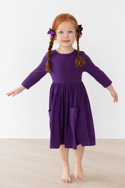 purple-3-4-sleeve-pocket-twirl-dress Mila & Rose - Sophia's Style-2