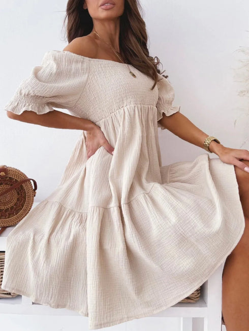 smocked-off-shoulder-mini-dress OhSoStyled at Sophia's Style-6