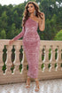 one-shoulder-long-sleeve-dress Sophia's Trends - Sophia's Style-Dusty Pink-M