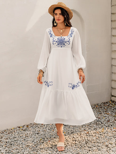 printed-square-neck-balloon-sleeve-dress OhSoStyled - Sophia's Style-6