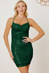 sequin-spaghetti-strap-mini-wrap-dress Sophia's Trends - Sophia's Style-Dark Green-XL
