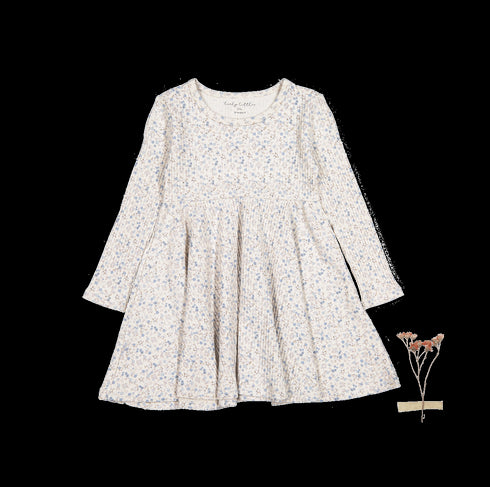 the-printed-long-sleeve-dress-dusty-blue-floral Lovely Littles - Sophia's StyleLong Sleeve Dress-1