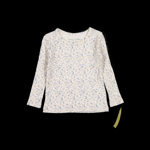 the-printed-long-sleeve-tee-dusty-blue-floral Lovely Littles - Sophia's StyleLong Sleeve Tee-1