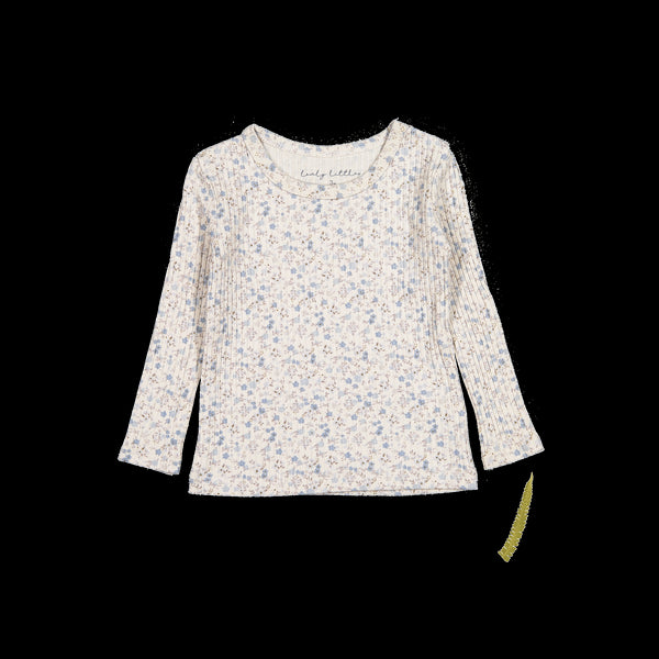 the-printed-long-sleeve-tee-dusty-blue-floral Lovely Littles - Sophia's StyleLong Sleeve Tee-1