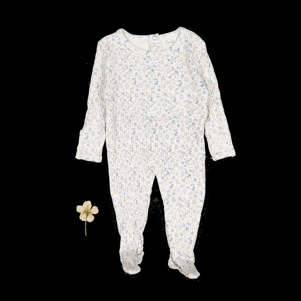 the-printed-romper-dusty-blue-floral Lovely Littles - Sophia's StyleBack Snap Romper-1