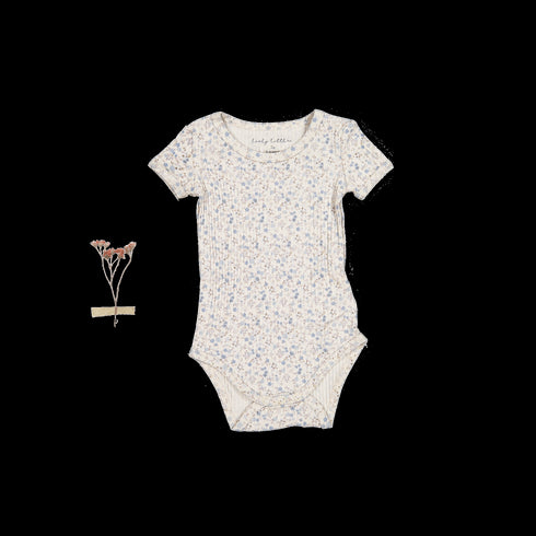 the-printed-short-sleeve-onesie-dusty-blue-floral Lovely Littles - Sophia's StyleShort Sleeve Onesie-1