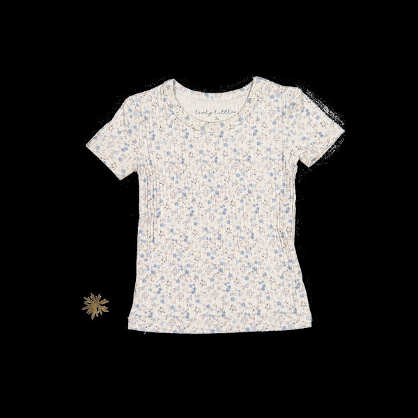 the-printed-short-sleeve-tee-dusty-blue-floral Lovely Littles - Sophia's StyleShort Sleeve Tee-1