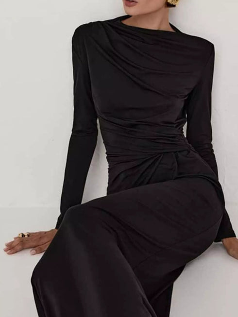 ruched-long-sleeve-bodycon-maxi-dress-OhSoStyled-Sophia's-Style-11