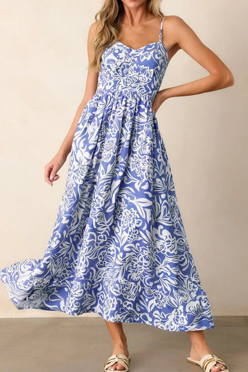 floral-print-spaghetti-strap-high-waist-dress OhSoStyled - Sophia's Style in Dusty Blue-4