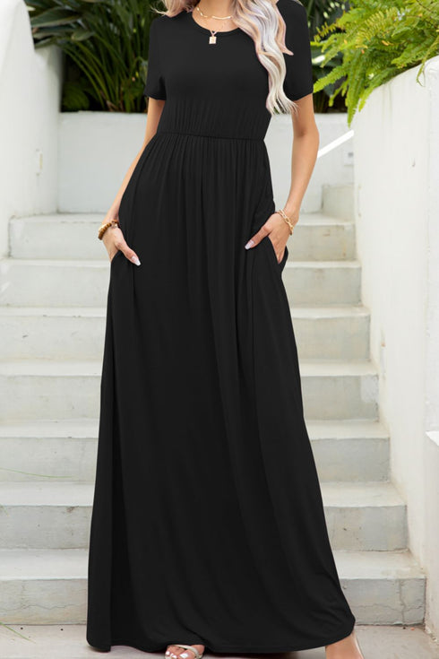 round-neck-maxi-tee-dress-with-pockets-Sophia's Style-1