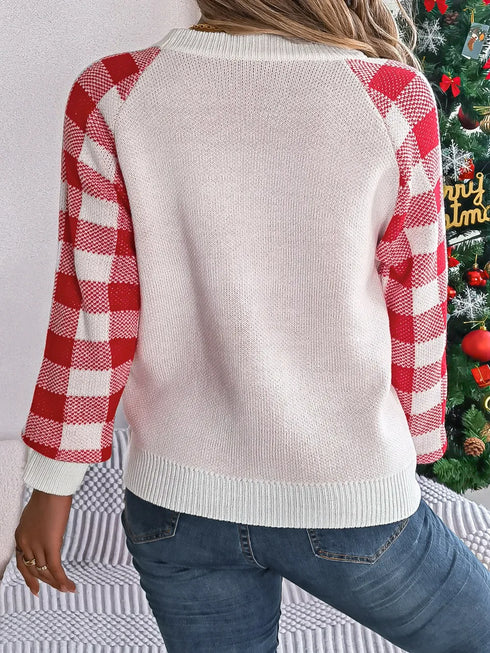 reindeer-plaid-round-neck-long-sleeve-sweater-Sophia's Style-3