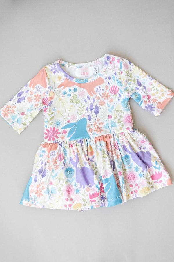 pastel-floral-bunnies-twirl-bodysuit Mila & Rose - Sophia's Style-Pastel Floral Bunnies Twirl Bodysuit-0-3M--1
