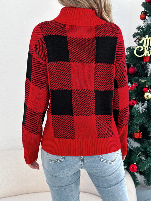 christmas-plaid-long-sleeve-turtleneck-sweater-Sophia's Style-8