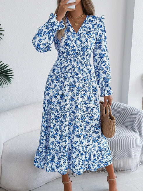 ruffled-floral-v-neck-flounce-sleeve-dress-OhSoStyled-Sophia's-Style-15
