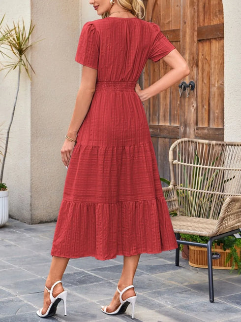 tiered-notched-short-sleeve-dress OhSoStyled at Sophia's Style-18