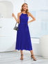 pleated-spaghetti-strap-tie-waist-midi-dress Sophia's Trends - Sophia's Style-Dark Blue-L