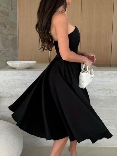 solid-color-tube-midi-dress OhSoStyled - Sophia's Style in Black-7