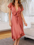 high-low-plunge-flutter-sleeve-dress OhSoStyled - Sophia's Style in Coral-2