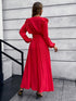 pleated-surplice-tie-waist-maxi-dress Sophia's Trends - Sophia's Style-Hot Pink-L