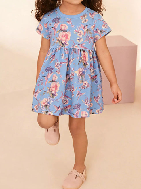 childrens-floral-print-short-sleeve-casual-dress-ohso-kids-sophias-style-2