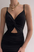 twisted-ruched-spaghetti-strap-dress Sophia's Trends - Sophia's Style-Black-L