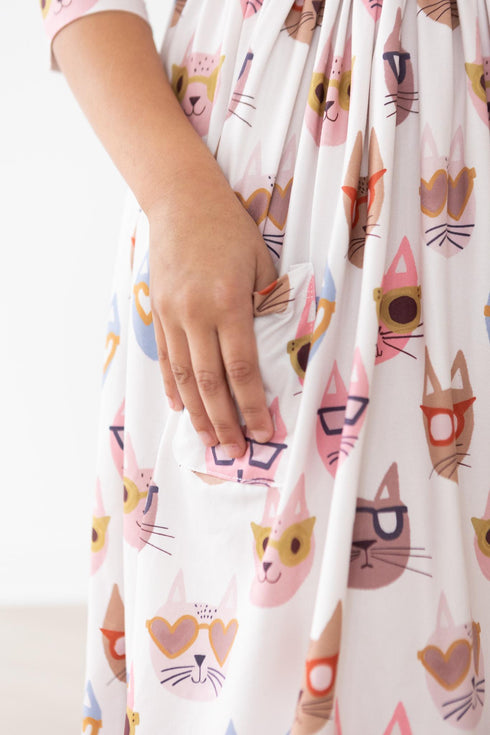 cattitude-3-4-sleeve-pocket-twirl-dress Mila & Rose - Sophia's Style-3