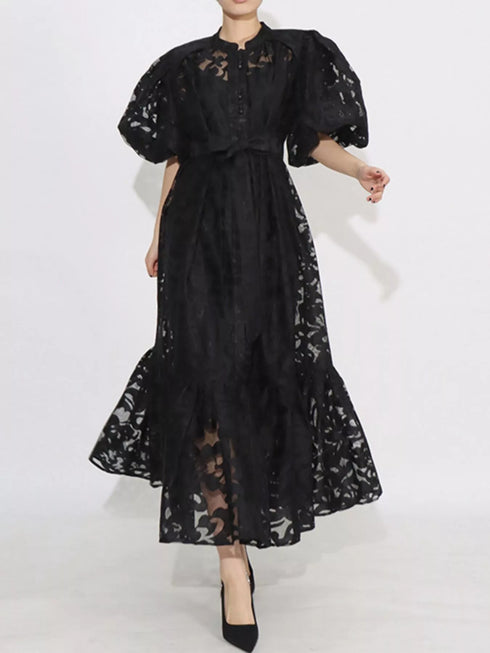 lace-puff-sleeve-tie-waist-maxi-dress-OhSoStyled-Sophia's-Style-4