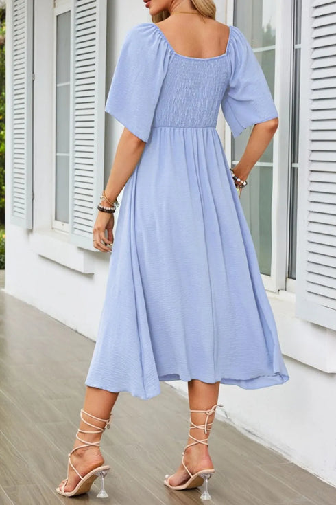 smocked-tie-front-flutter-sleeve-midi-dress OhSoStyled at Sophia's Style-9
