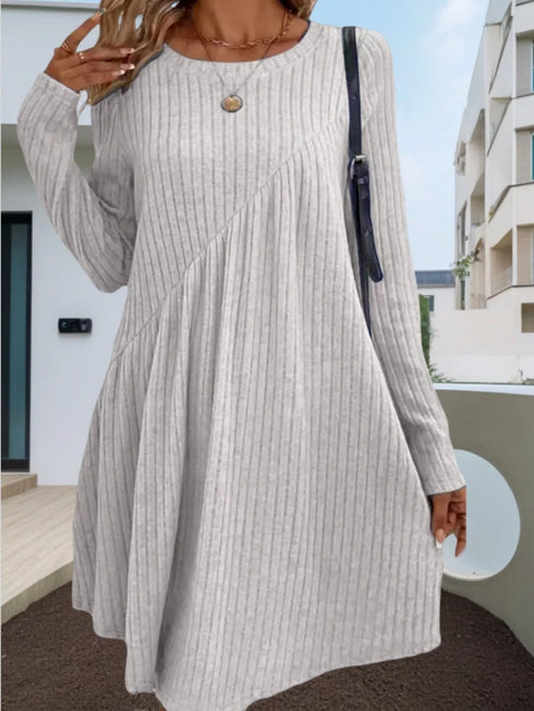 casual-ribbed-knit-long-sleeve-swing-dress-OhSoStyled-Sophia's-Style-4