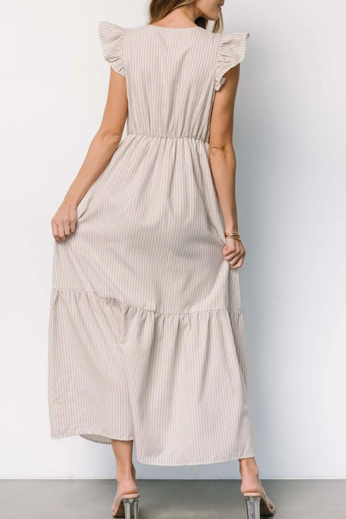 slit-striped-v-neck-ruffled-cap-sleeve-dress OhSoStyled at Sophia's Style-4