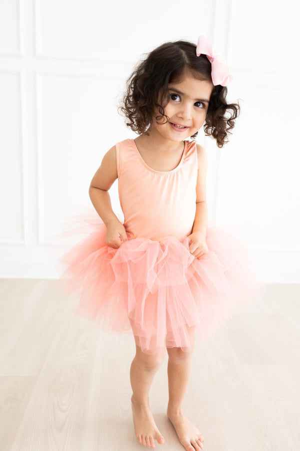 bright-peach-tank-tutu-leotard Mila & Rose - Sophia's Style-Bright Peach Tank Tutu Leotard-6-12M--1