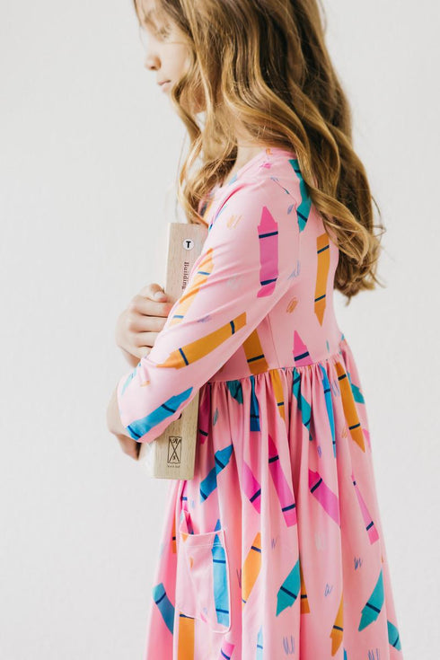 color-crayons-3-4-sleeve-pocket-twirl-dress Mila & Rose - Sophia's Style-6