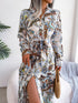 tied-printed-long-sleeve-midi-dress Sophia's Trends - Sophia's Style-Green-XL