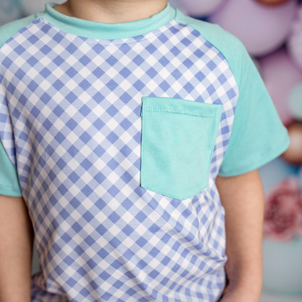 lavender-gingham-shirt-just-for-littles®️ - Sophia's Style Baby & Toddler Tops-1
