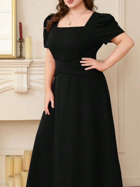 plus-size-square-neck-puff-sleeve-midi-dress-OhSoStyled-Sophia's-Style-6