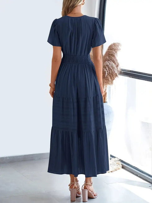 notched-short-sleeve-midi-dress-with-pockets OhSoStyled - Sophia's Style-33