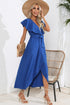 ruffled-tied-v-neck-midi-dress Sophia's Trends - Sophia's Style-Dark Blue-L