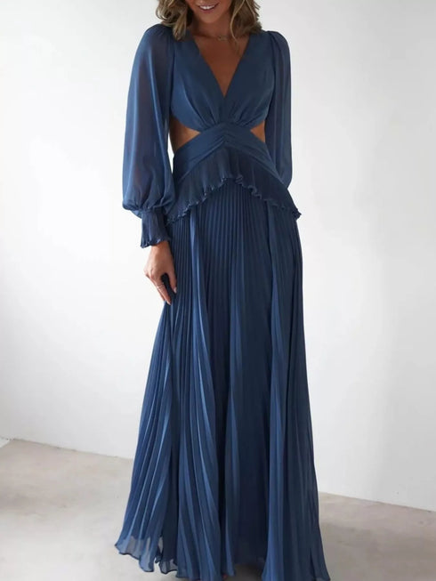 backless-pleated-long-sleeve-maxi-dress-OhSoStyled-Sophia's-Style-7