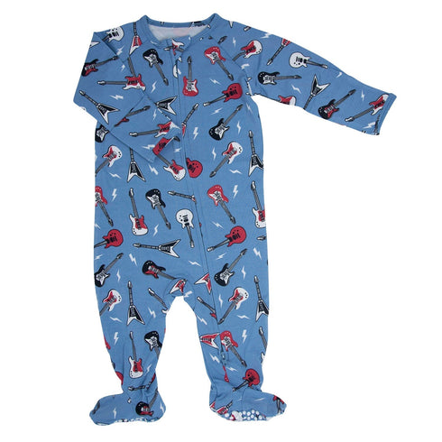 electric-guitars-rockstar-zipper-footie Sweet Bamboo - Sophia's StyleFooties-1